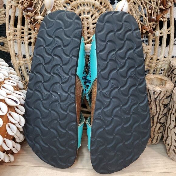 Betula by Birkestock Womens 5/EU 36 Joyce Leather Beaded Turqouise EVA Sole Boho - Picture 12 of 14